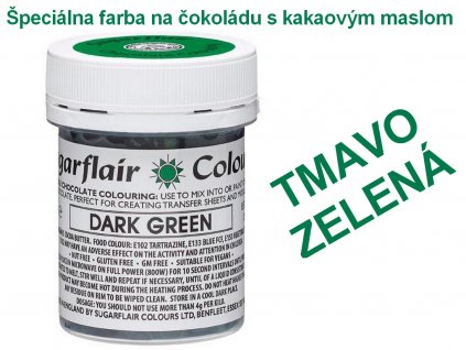 Špeciálna farba na čokoládu s kakovým maslom TMAVO ZELENÁ 35g