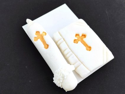 Knižka so sviečkou na prijímanie dekoračný výrobok na tortu