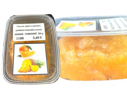 Ovocná náplň s vysokým podielom kusového ovocia ANANÁS POMARANČ 200 g