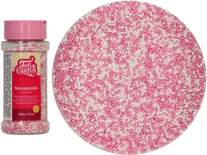 Posyp bezlepkový - guličky ružové a biele BABY PINK 80 g