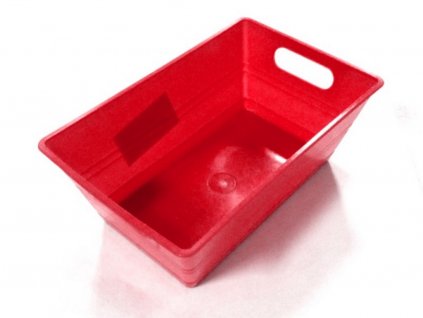 Hranatá plastová nádobka červená 14x9x5,5 cm