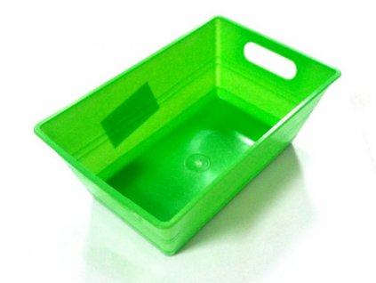 Hranatá plastová nádobka zelená 14x9x5,5 cm