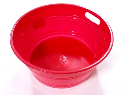 Okrúhla plastová nádobka červená Ø 14x6 cm