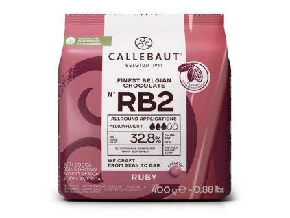 RUBY ružová čokoláda Callebaut 32,8 % - 400 g