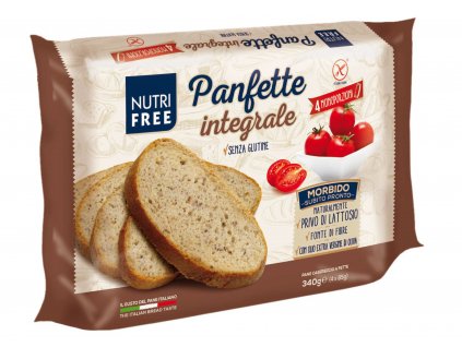 Bezlepkový chlieb celozrnný domáci krájaný Panfette Integrale NUTRI FREE 340g
