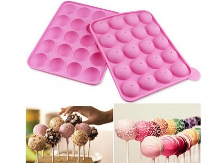 Silikónová forma na CAKE POPS lízatká 20ks + 20 ks paličky