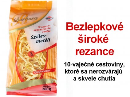 Bezlepkové široké rezance Barbara 200 g