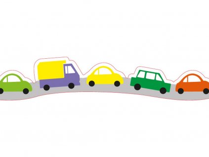 Obvodová dekorácia z jedlého papiera motív detské autíčka 3 ks, 82 cm