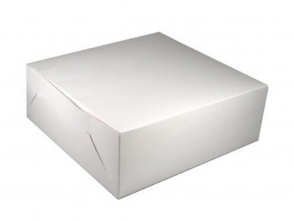 Tortová krabica biela tenká 28x28x10 cm