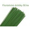 Floristické drôtiky zelené 50 ks c.28, 0,3 mm