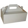 Zákusková krabica biela s úchytkou 19 x 16 x 7 cm