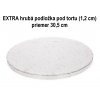 EXTRA hrubá podložka pod tortu STRIEBORNÁ (1,2 cm) Ø 30,5 cm