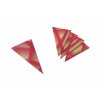 Čokoládová dekorácia trojuholník JURA bielo-červený 30 ks