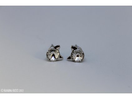 Kočičí "ouška" s komponenty Swarovski - malé stř.