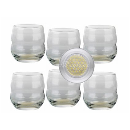 2284 sklenice mythos gold s kvetem zivota sada 6 ks