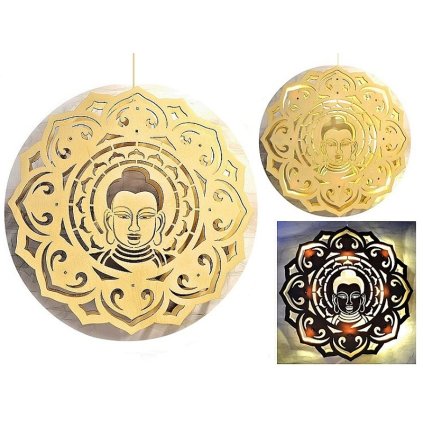 2131 buddha svetelna dekorace ze dreva 30cm