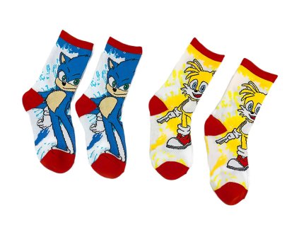 POSN2129A detske ponozky jezek sonic a liska tails 5 8 let 2ks