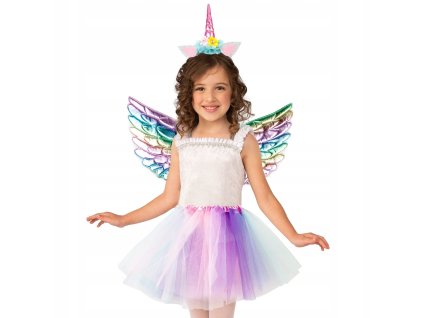 OPBH1435A detsky kostym duhovy jednorozec s kridly
