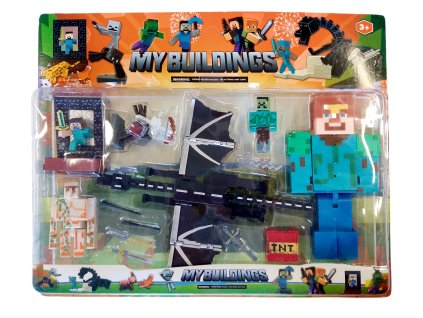 FIBH2059A kolekce figurek minecraft ender dragon s utokem sada 10 ks
