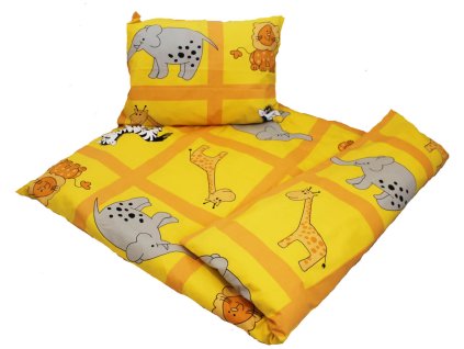 Bavlněné dětské povlečení – Zoo oranžová - poslední 1 kus