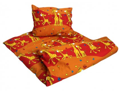 Dětské bavlněné povlečení do školky Žirafa oranžová