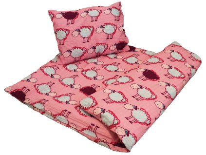 Krepové dětské povlečení - Beránek fialový - poslední 2 kusy