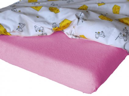 Dětské froté prostěradlo do mateřské školy Světle růžová 2