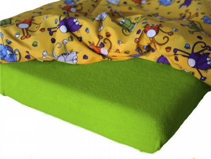 Dětské froté prostěradlo do mateřské školy - Zelená louka