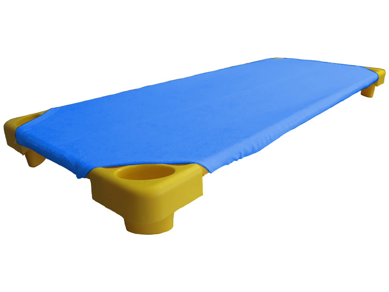 Modré froté prostěradlo na lehátka do školky Rozměr:: 60 x 120 cm