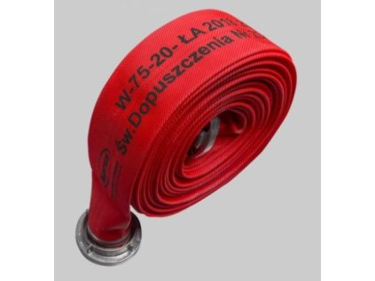 16803 zasahova hadica b75 20 m cervena s al spojkami pvc vlozka