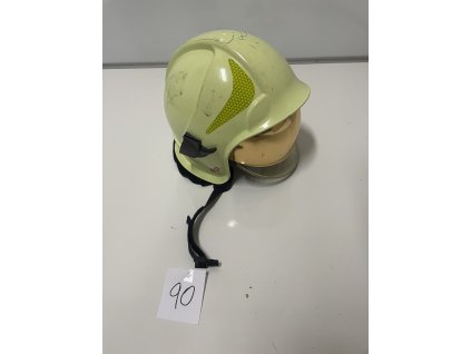 Zásahová prilba Kalisz Vulcan so zlatým štítom , okuliarmi, zátylníkom, 90