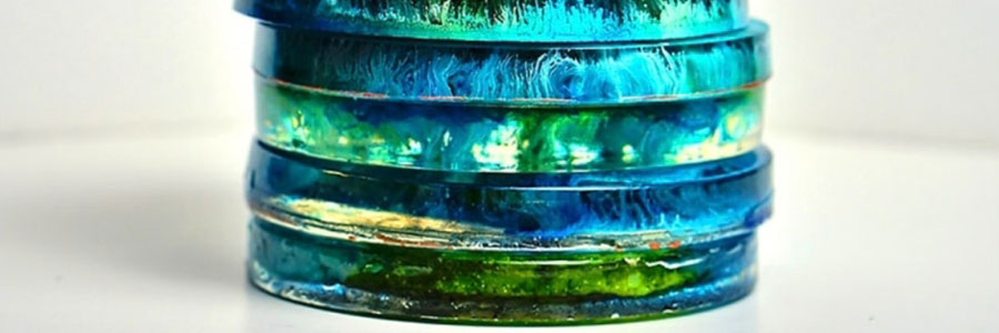 Alkoholové inkousty- efekty uvnitř licí pryskyřice