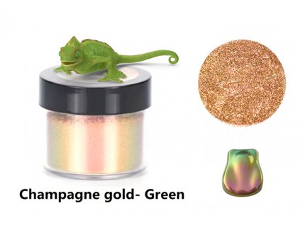 Metalický prášek Chameleon Champagne Gold Green OS9106 5g