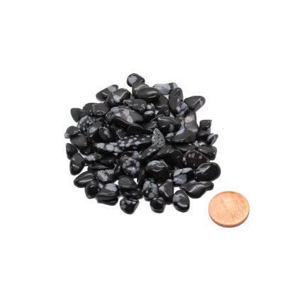 Tromlované kamínky Obsidián obláčkový M1045 9-20mm 100g