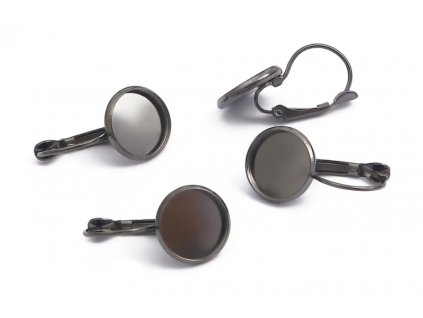 Lůžko na pryskyřici Náušnice 067GM Gun black 18mm 5 párů