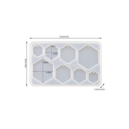 Silikonová forma na šperky Hexagon XC0506-158 153x90mm