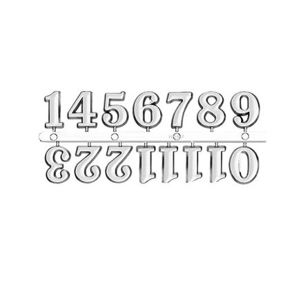 Číslice na hodiny 1210-44 Latin stříbrné 20mm