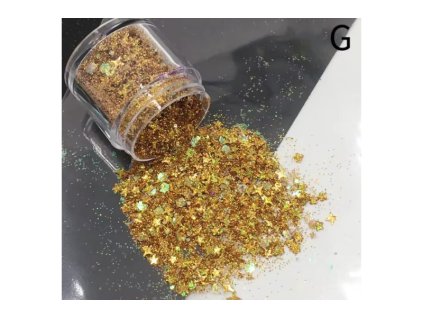 Glitr do pryskyřice XCPRC-75 Holografický Zlatá MIX M 10ml