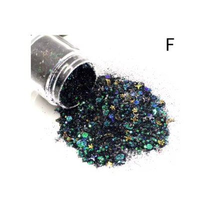 Glitr do pryskyřice XCPRC-76 Holografický Černá MIX F 10ml