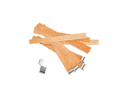 Dřevěný knot na svíčky KL1360 včetně držáčku 13x60mm 10ks