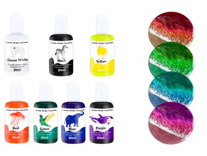 Set pigmentů pro efekt "moře" TM 30 7x 30ml