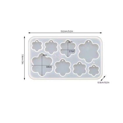 Silikonová forma na šperky XC206-16-7 Kytičky 132x76mm