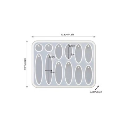 Silikonová forma na šperky XC206-16-12 Ovál úzký 108x81mm