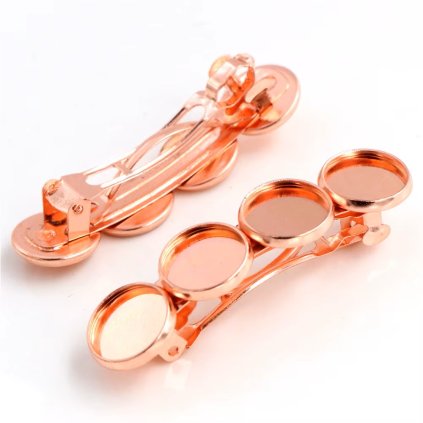 Lůžko na pryskyřici LS4x12 Spona do vlasů 12mm Rose Gold 5ks