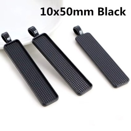 Lůžko na pryskyřici OBD1050 Přívěšek černá 5ks 10x50mm