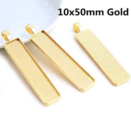 Lůžko na pryskyřici OBD1050 Přívěšek zlatá 5ks 10x50mm