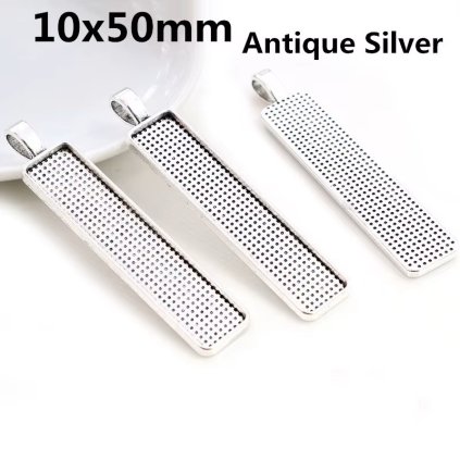 Lůžko na pryskyřici OBD1050 Přívěšek antique silver 5ks 10x50mm