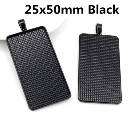 Lůžko na pryskyřici OBD2550 Přívěšek Black 5ks 25x50mm