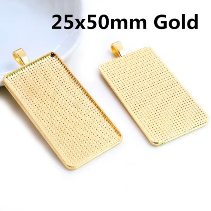 Lůžko na pryskyřici OBD2550 Přívěšek Zlatá 5ks 25x50mm