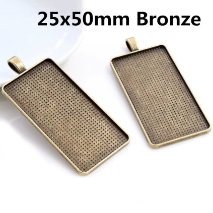 Lůžko na pryskyřici OBD2550 Přívěšek Bronz 5ks 25x50mm